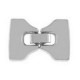 Metalen clip / vouw sluiting ± 35x28mm voor plat Leer / koord Antiek zilver 